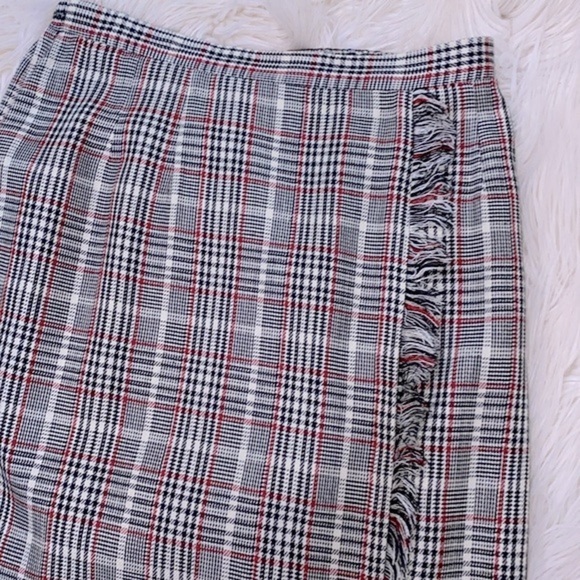 Vintage plaid fringe long skirt size 10P - Picture 3 of 8